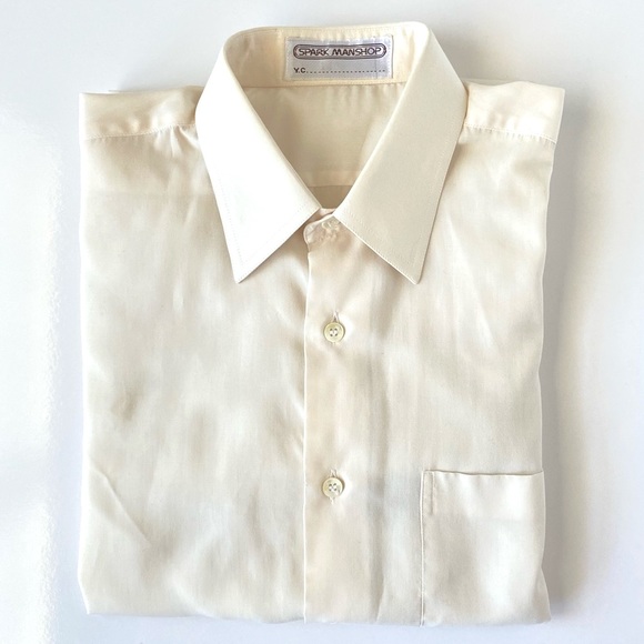 Spark Tops Spark Womens Beige Button Down Business